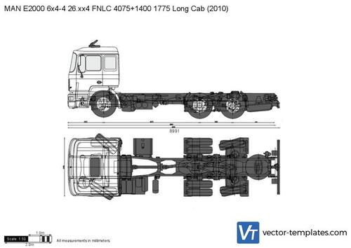 MAN E2000 6x4-4 26.xx4 FNLC 4075+1400 1775 Long Cab