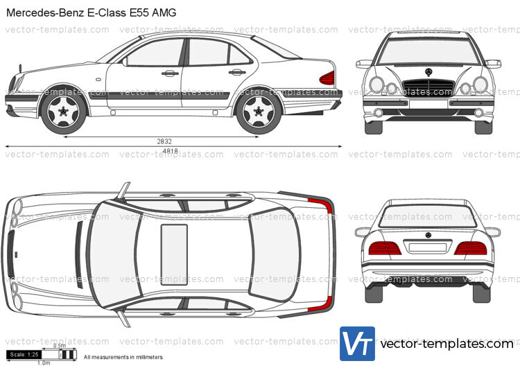 MERCEDES W211 E55 Clase E Imagen vectorial .SVG, .PDF, .Png -  España