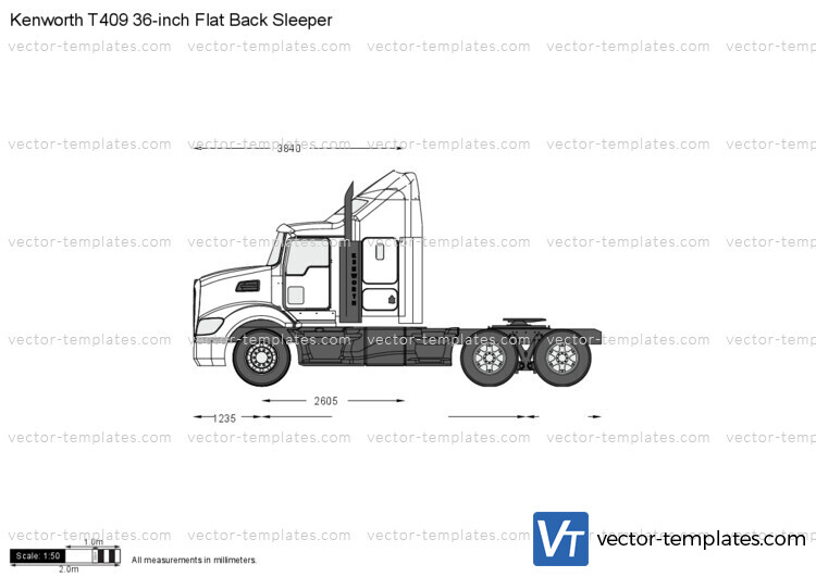 Kenworth T409 36-inch Flat Back Sleeper