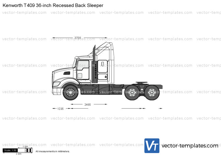 Kenworth T409 36-inch Recessed Back Sleeper