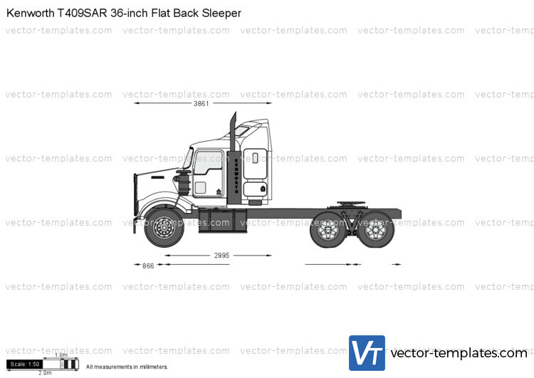 Kenworth T409SAR 36-inch Flat Back Sleeper