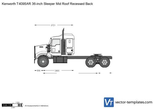 Kenworth T409SAR 36-inch Sleeper Mid Roof Recessed Back