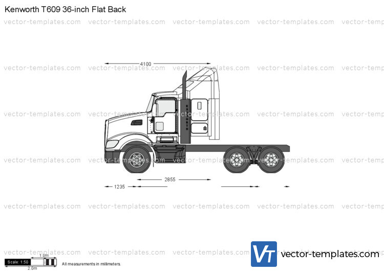 Kenworth T609 36-inch Flat Back