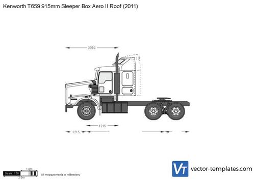 Kenworth T659 915mm Sleeper Box Aero II Roof