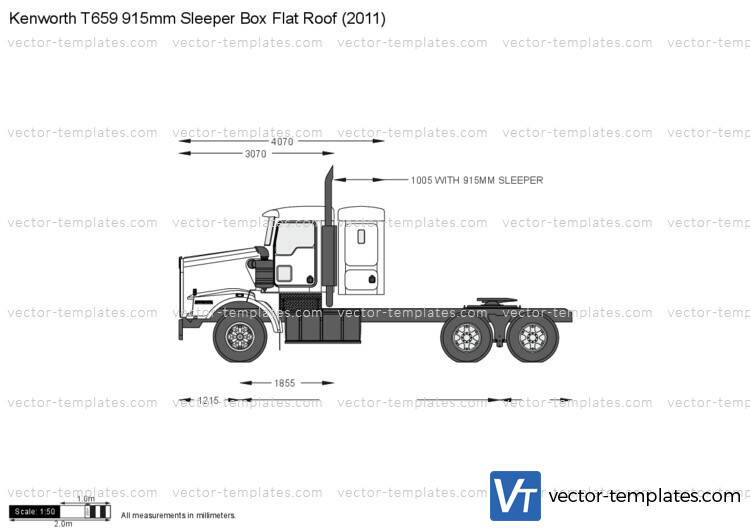 Kenworth T659 915mm Sleeper Box Flat Roof