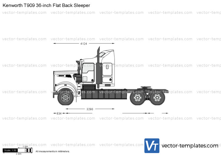 Kenworth T909 36-inch Flat Back Sleeper