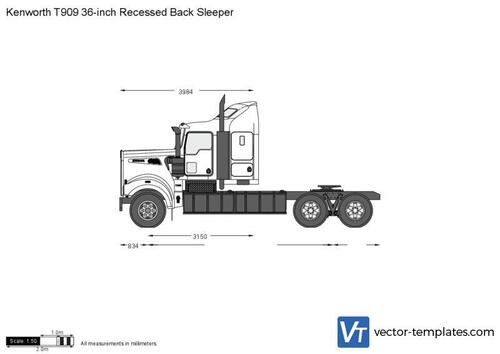 Kenworth T909 36-inch Recessed Back Sleeper