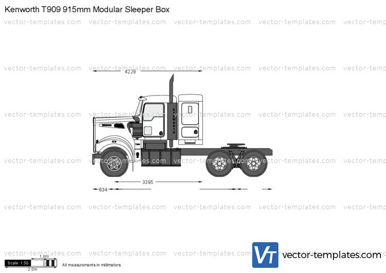 Kenworth T909 915mm Modular Sleeper Box