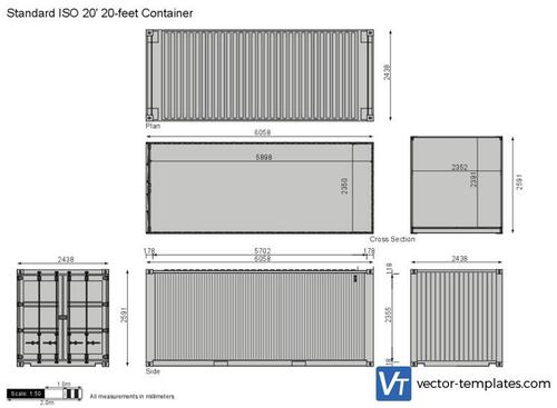 Standard ISO 20' 20-feet Container