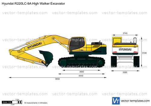 Hyundai R220LC-9A High Walker Excavator