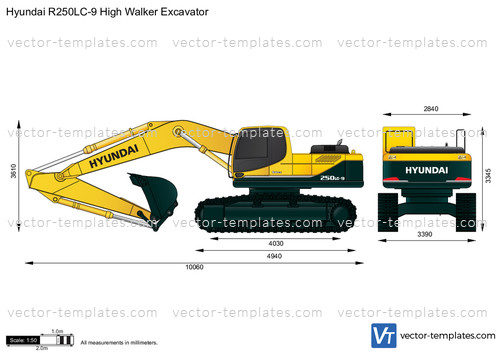 Hyundai R250LC-9 High Walker Excavator