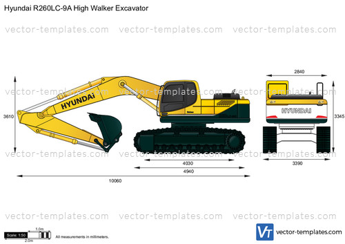 Hyundai R260LC-9A High Walker Excavator