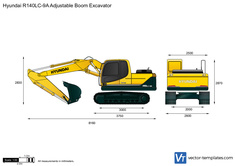 Hyundai R140LC-9A Adjustable Boom Excavator