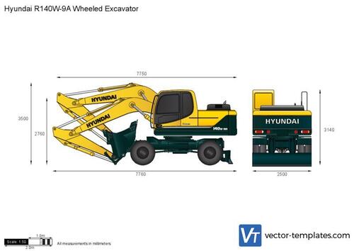 Hyundai R140W-9A Wheeled Excavator