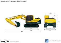 Hyundai R160LC-9 2-piece Boom Excavator