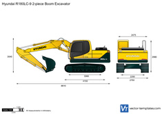 Hyundai R180LC-9 2-piece Boom Excavator