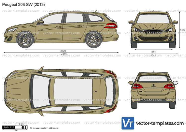 Templates - Cars - Peugeot - Peugeot 308 SW