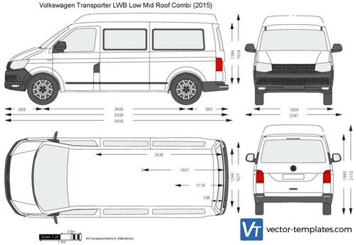 Volkswagen Transporter T6 LWB Low Mid Roof Combi