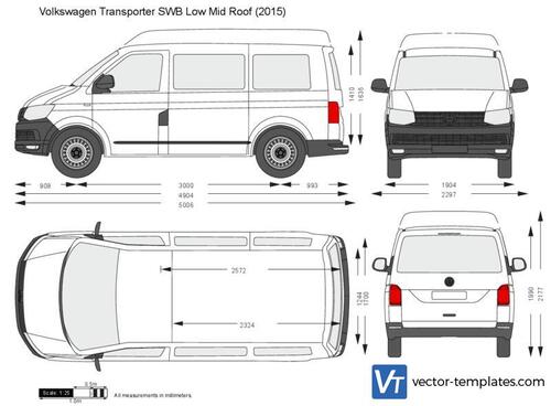 Volkswagen Transporter T6 SWB Low Mid Roof