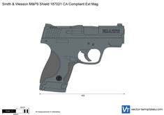 Smith & Wesson M&P9 Shield 187021 CA Compliant Ext Mag