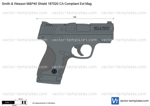 Smith & Wesson M&P40 Shield 187020 CA Compliant Ext Mag