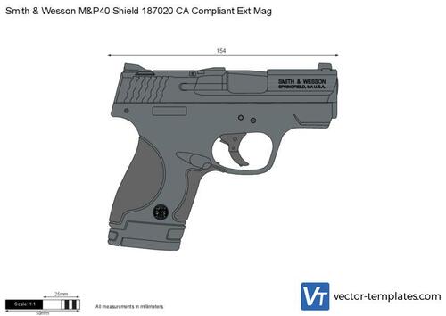 Smith & Wesson M&P40 Shield 187020 CA Compliant Ext Mag