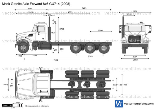 Mack Granite Axle Forward 8x6 GU714