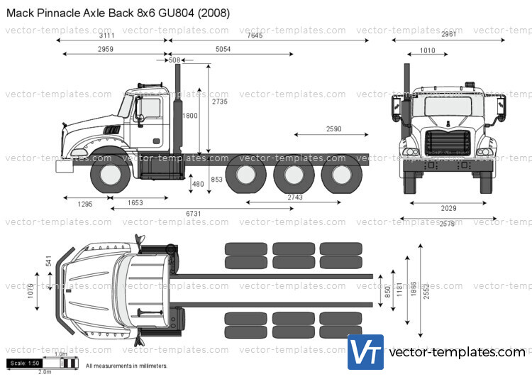 Mack Pinnacle Axle Back 8x6 GU804