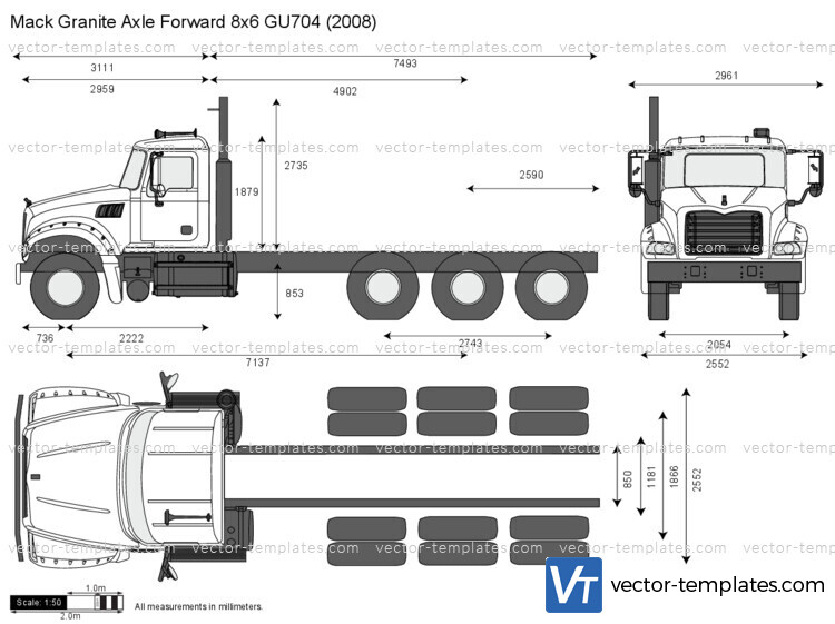 Mack Granite Axle Forward 8x6 GU704