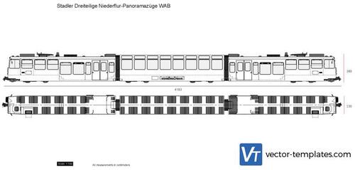 Stadler Dreiteilige Niederflur-Panoramazuge WAB