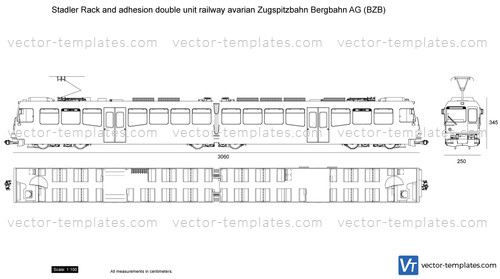 Stadler Rack and adhesion double unit railway Bavarian Zugspitzbahn Bergbahn AG (BZB)