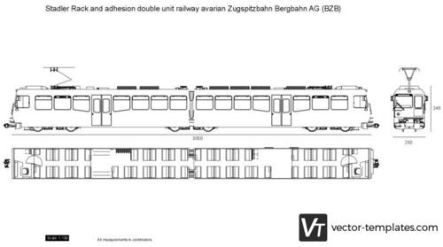 Stadler Rack and adhesion double unit railway Bavarian Zugspitzbahn Bergbahn AG (BZB)