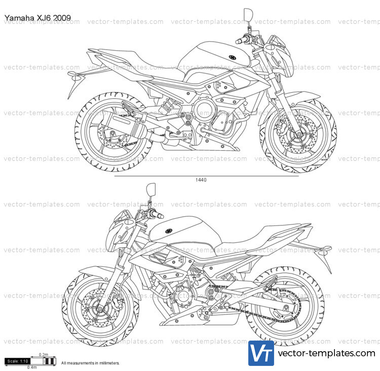 How to draw MOTO XJ 6 - step by step 