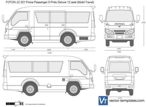 FOTON JC 521 Prona Passenger 5 Pintu Deluxe 12 seat (Mobil Travel)