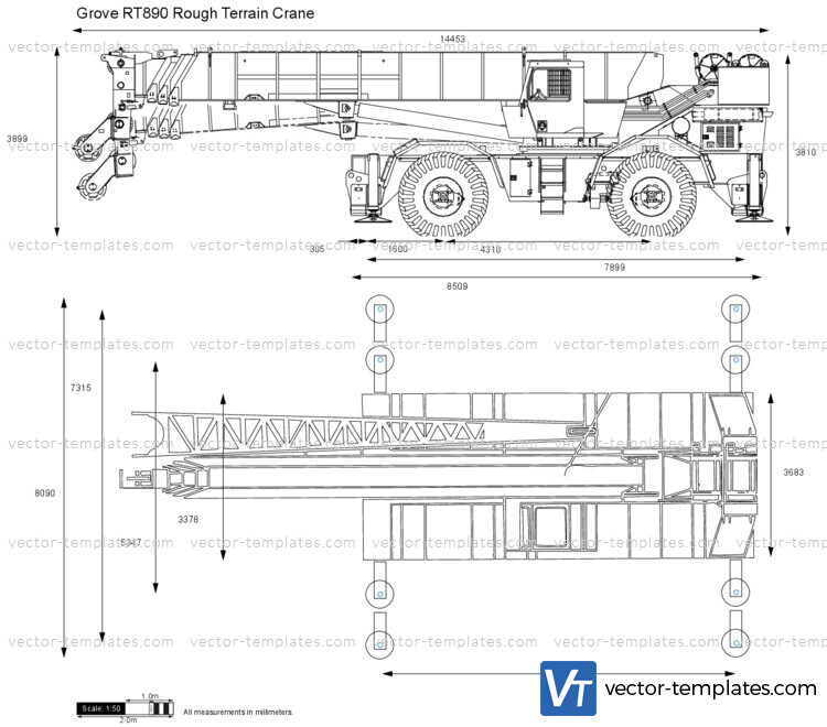 Grove RT890 Rough Terrain Crane