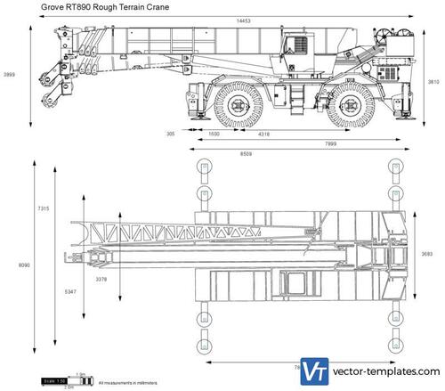 Grove RT890 Rough Terrain Crane