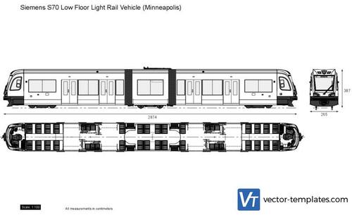 Siemens S70 Low Floor Light Rail Vehicle (Minneapolis)