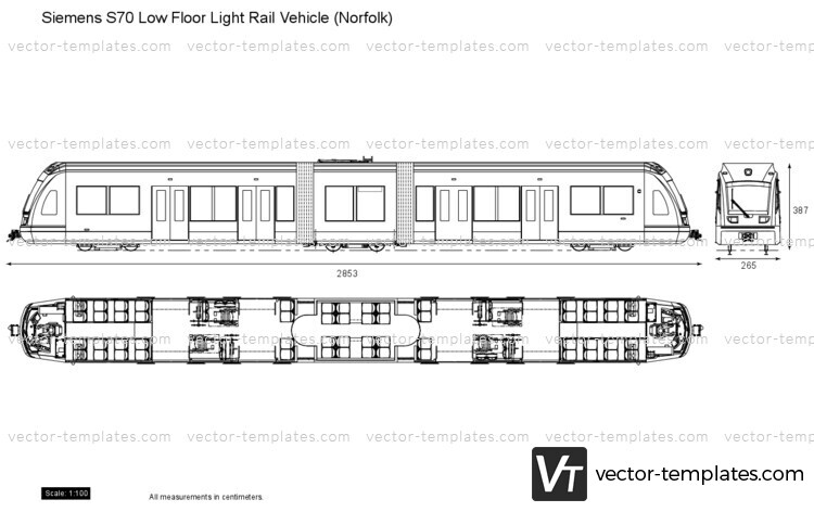 Siemens S70 Low Floor Light Rail Vehicle (Norfolk)