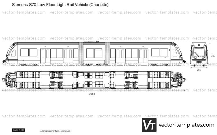 Siemens S70 Low-Floor Light Rail Vehicle (Charlotte)