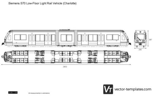 Siemens S70 Low-Floor Light Rail Vehicle (Charlotte)