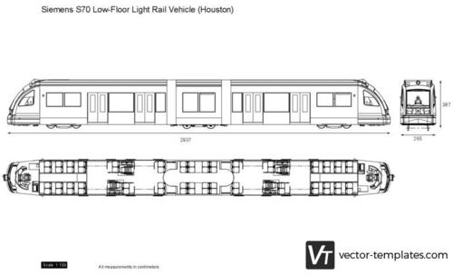 Siemens S70 Low-Floor Light Rail Vehicle (Houston)