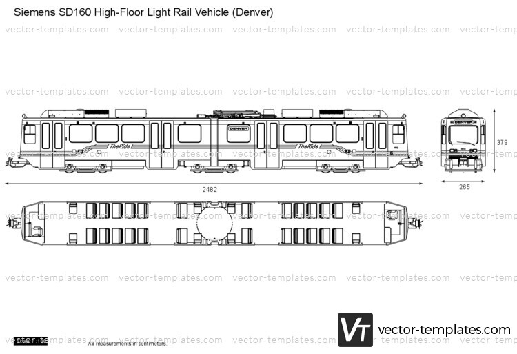 Siemens SD160 High-Floor Light Rail Vehicle (Denver)