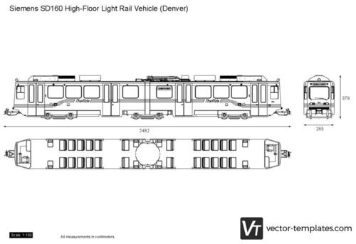 Siemens SD160 High-Floor Light Rail Vehicle (Denver)