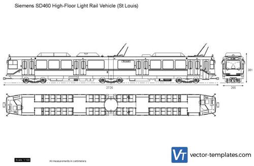 Siemens SD460 High-Floor Light Rail Vehicle (St Louis)