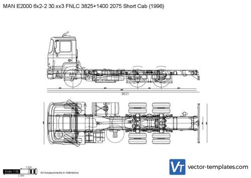 MAN E2000 6x2-2 30.xx3 FNLC 3825+1400 2075 Short Cab