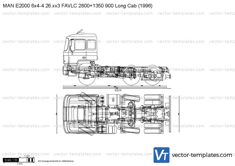 MAN E2000 6x4-4 26.xx3 FAVLC 2800+1350 900 Long Cab