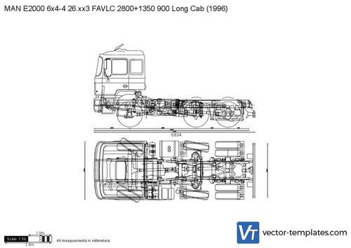 MAN E2000 6x4-4 26.xx3 FAVLC 2800+1350 900 Long Cab