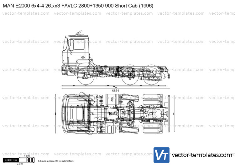 MAN E2000 6x4-4 26.xx3 FAVLC 2800+1350 900 Short Cab