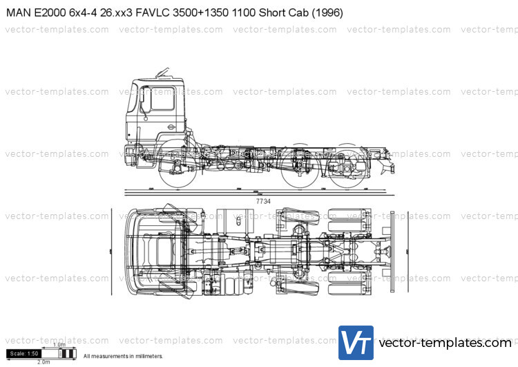 MAN E2000 6x4-4 26.xx3 FAVLC 3500+1350 1100 Short Cab