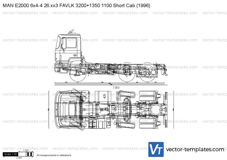 MAN E2000 6x4-4 26.xx3 FAVLK 3200+1350 1100 Short Cab